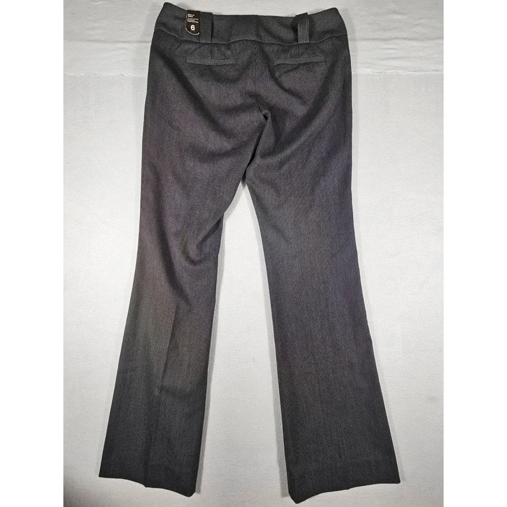 The Limited Drew Fit Bootcut Dress Pants Black White Micro Check Size 6R New